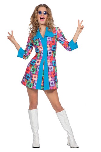 Kleid 70er block - kleid, karneval