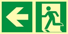 Wegweiser zum notausgang links - zum,
