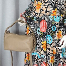 Mini Ledertasche Umhängetasche Crossover Bag Tasche Henkeltasche Taupe Beige Neu