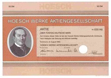 HOESCH Werke 1983 Dortmund Essen Düsseldorf Thyssen Krupp 50 DM Westfalenhütte