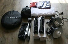 CRAPHY Fotostudio Set Fotolampe Stativ Profi Portrait Videoaufnahme Beleuchtung