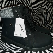 Moderne Damen  Stiefeletten schwarz Stiefel gefüttert NEU Gt.43