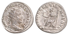Trebonianus Gallus AR20mm 3,6g Antoninianus. Antiochia, AD 251-253. ROMAE AETERNAE