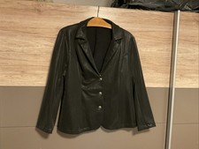 Schöner Schwarzer Leder Blazer Gr.44 mit Schöne Knöpfe Top Zustand
