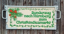 Zuglaufschild aus PVC, Sonderzug nach Nürnberg zum Christkindlesmarkt