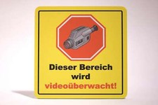 Dieser Bereich ist videoüberwacht! Klebeschilder Warnaufkleber auch für Außen