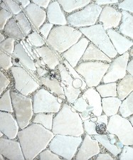 ★ lange & kurze Kette ★ FLOWER POWER ★ weiß ★