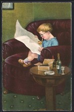 Kleiner Zeitungsleser mit