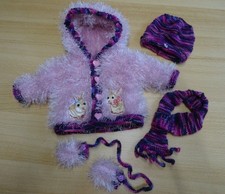 Puppenkleidung 36 cm ,Puppensachen, Puppenoutfit aus Fransenwolle