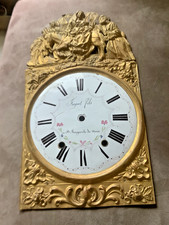 altes orig. Emaille Zifferblatt Comtoise und Umrandung mit unterer Verlängerung