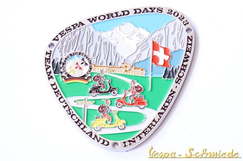 Metall plakette vespa world - "vespa,