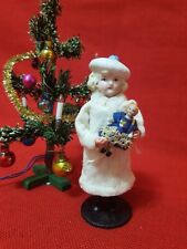 Alter Candy Container Schneekind Watte Miniatur Porzellan Puppe antik Puppenstub