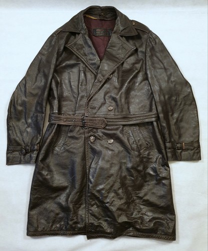 Vintage leder trenchcoat - leder,