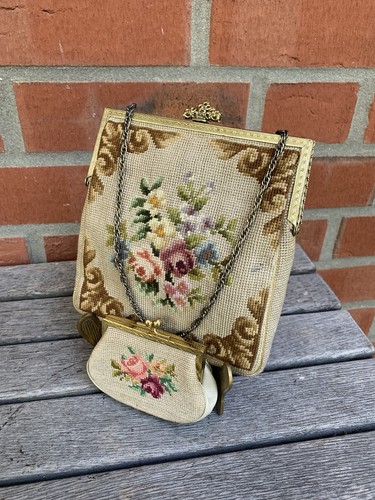 Alte handbestickte damentasche - alte,