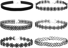 Choker Halsketten Velvet Gummi Stretch Samt Tattoo Spitze Schmuck Damen Mädchen