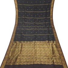 Vintage Schwarz Sarees 100%