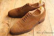 Crockett & Jones Westfield Tan Brown Suede Oxford Brogue Shoes UK 8 E US 9 EU 42