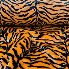 Webpelz Kurzhaar Tiger Karneval Schwarz Orange kuscheliges Kunstfell Stoff Fell