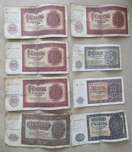Ddr mark banknoten 1955 - 8x,