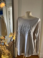 Nice connection Luxus Pullover grau mit Perlen Gr.44