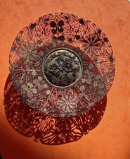 Silberteller, China, filigran