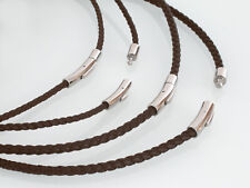 Lederkette Halskette Armband Leder geflochten Damen Herren Halsband schwarz bio