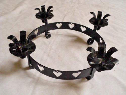 Adventskranz metall schwarz - adventskranz,
