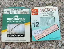 Verpackte Angelhaken Wurmhaken, Cormoran und SNAP Micron
