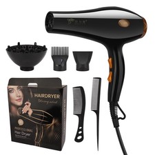 2400W Ionen Föhn Haartrockner mit 3 Diffusor Profi Haarfön Fön Ionen Hair Dryer
