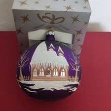 Mundgeblasene Weihnachtskugel handbemalt. Reine Handarbeit Diamant Glaskugel.