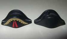 14713, 2x Hut, Zweispitz (mit 1 Loch), Pirat, schwarz, bedruckt