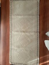 Tischläufer, Decke,Hardanger? Stickerei, beige 113cm x 50cm.