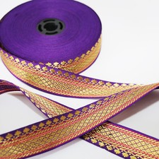 Borte 1M Orient Bordüre lfm 28mm Band Webband  Sariborte Nähen Lila 2,8