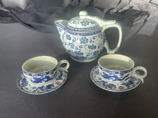 Tea for two, Teekanne und 2 Tassen China, Vintage