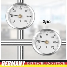 2x Wika Bimetall Anlegethermometer Ø 63mm 120°C Feder Rohr-Thermometer Heizung