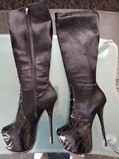 VERO CUOIO Sexy Winterstiefel Gr.37 in schwarz Echtleder mit Lackleder