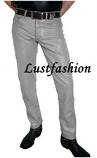Lederhose grau W40 Lederjeans Herren NEU grau 56 NEU leather trousers pants 40