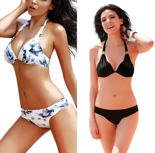 Sexy neckholder push bikini - neckholder, up