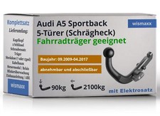 ANHÄNGERKUPPLUNG für Audi A5 Sportback 09-17 abnehmbar BRINK +13polig E-Satz ECS