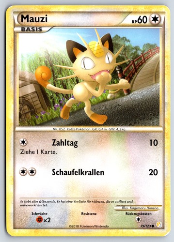 Pokemon karte mauzi - mauzi, heartgold