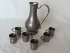 Zinnkanne + 6 Stamperl kleine