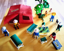 Playmobil Safari Expedition Ngorongoro Zelt, viel Zubehör, Hyäne, Leoparden