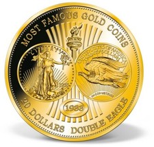 20 DOLLAR DOUBLE GOLD EAGLE USA 1933 - 999 GOLD - 40 MM - GOLDMÜNZE - GOLDBARREN