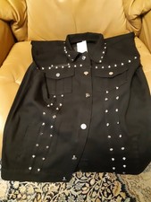 Ärmellose Jeansjacke schwarz