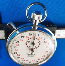 Hanhart Stoppuhr Kronenstopper mechanisch 3 Jewels 1/10 Sek. verchromt, Vintage