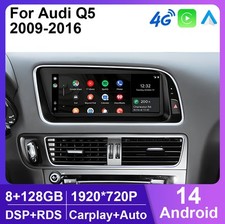8.8" 128GB Android 14 Autoradio CarPlay GPS Navi 4G LTE Für Audi Q5 8R 2009-2016