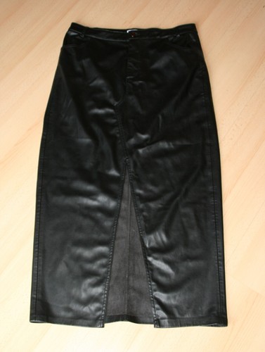 Kunstleder maxi rock schwarz - kunstleder,
