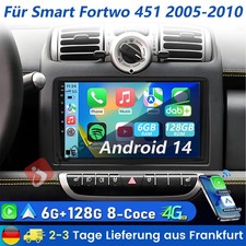 6G+128G 8-Kern DAB+ Für Smart Fortwo 451 2005-2010 Android 14 Autoradio CarPlay