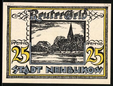 Notgeld neubukow pfennig - 25,