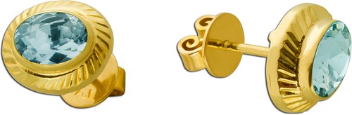Aquamarin ohrstecker gold 750 - aquamarin,